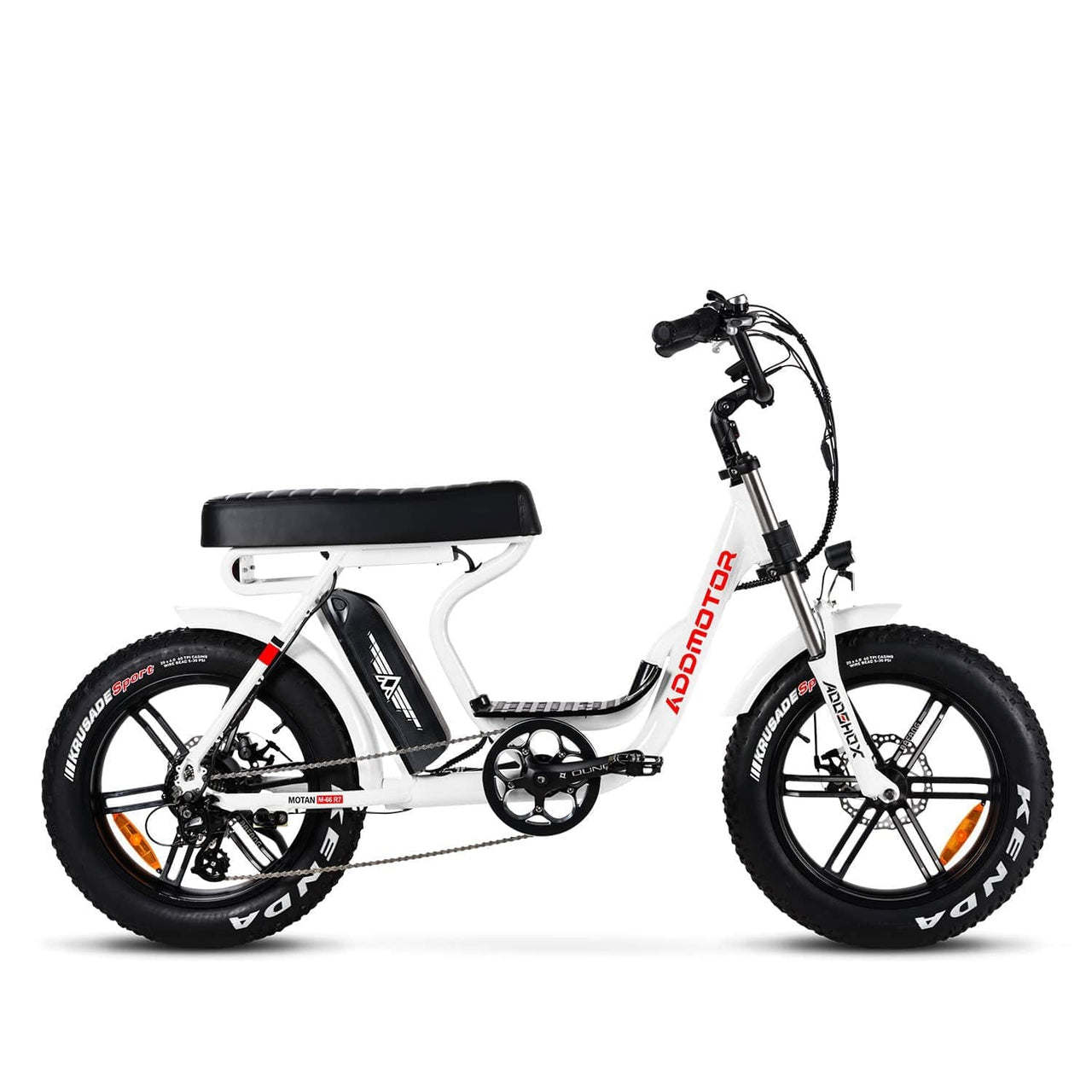 New Modern Trends E-Bikes Pearl White M-66 R7 Moped Electric Bike