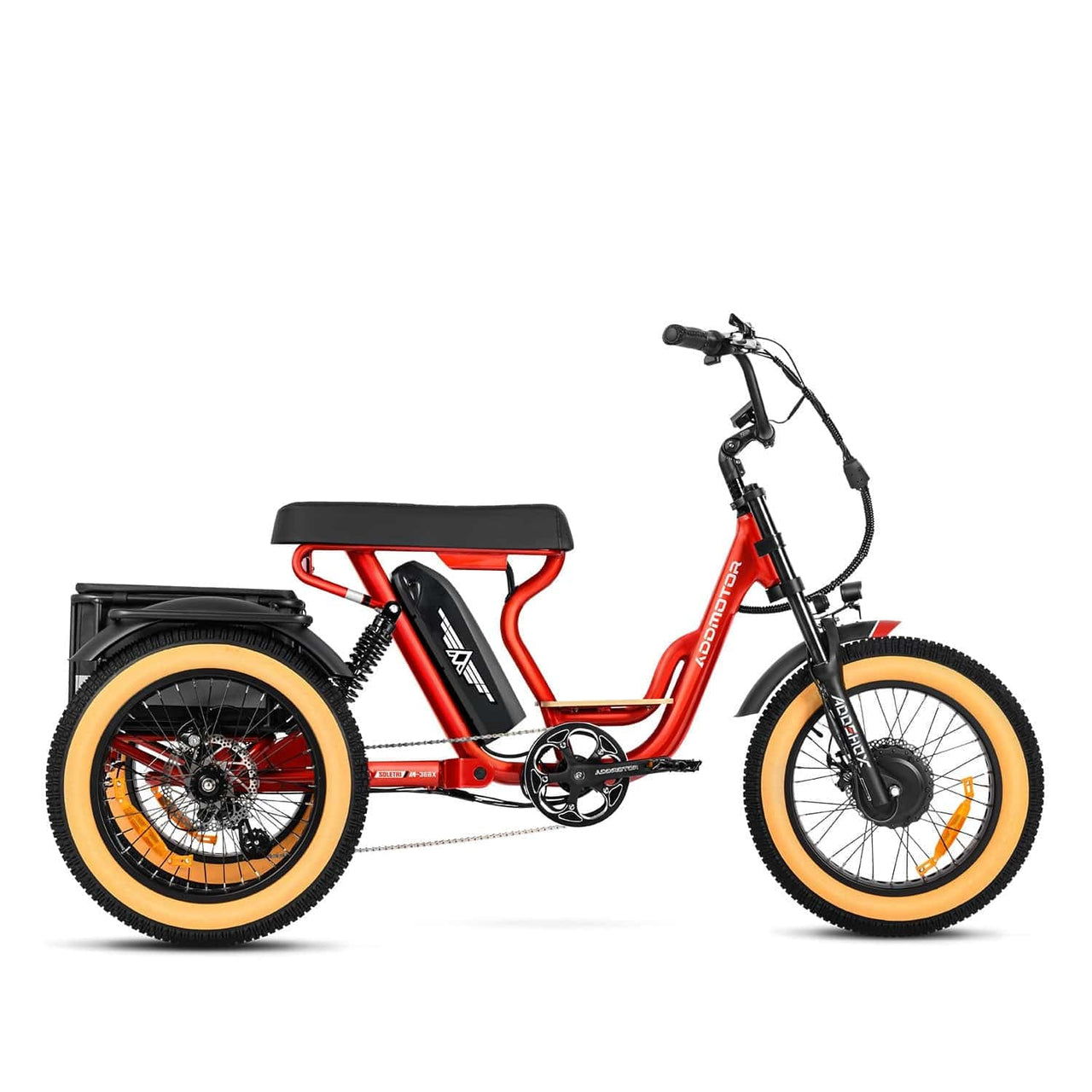 New Modern Trends E-Trikes Red SOLETRI M-366X Full Suspension E-Trike