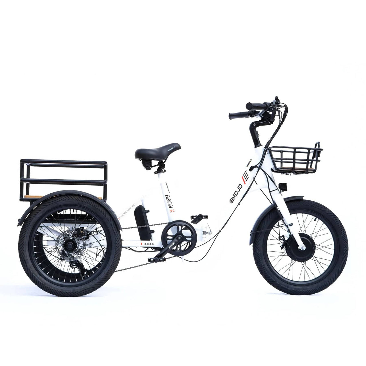 New Modern Trends E-Trikes White Bison S (New Model) has a shorter ride height than the Caddy Pro.